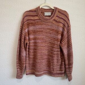 Everlane Alpaca Blend Space Dye Crewneck Sweater Rust Mauve Orange Womens Medium